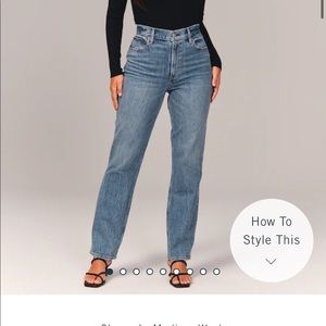Abercrombie Curve Love 90s Ultra High Rise Straight Jeans